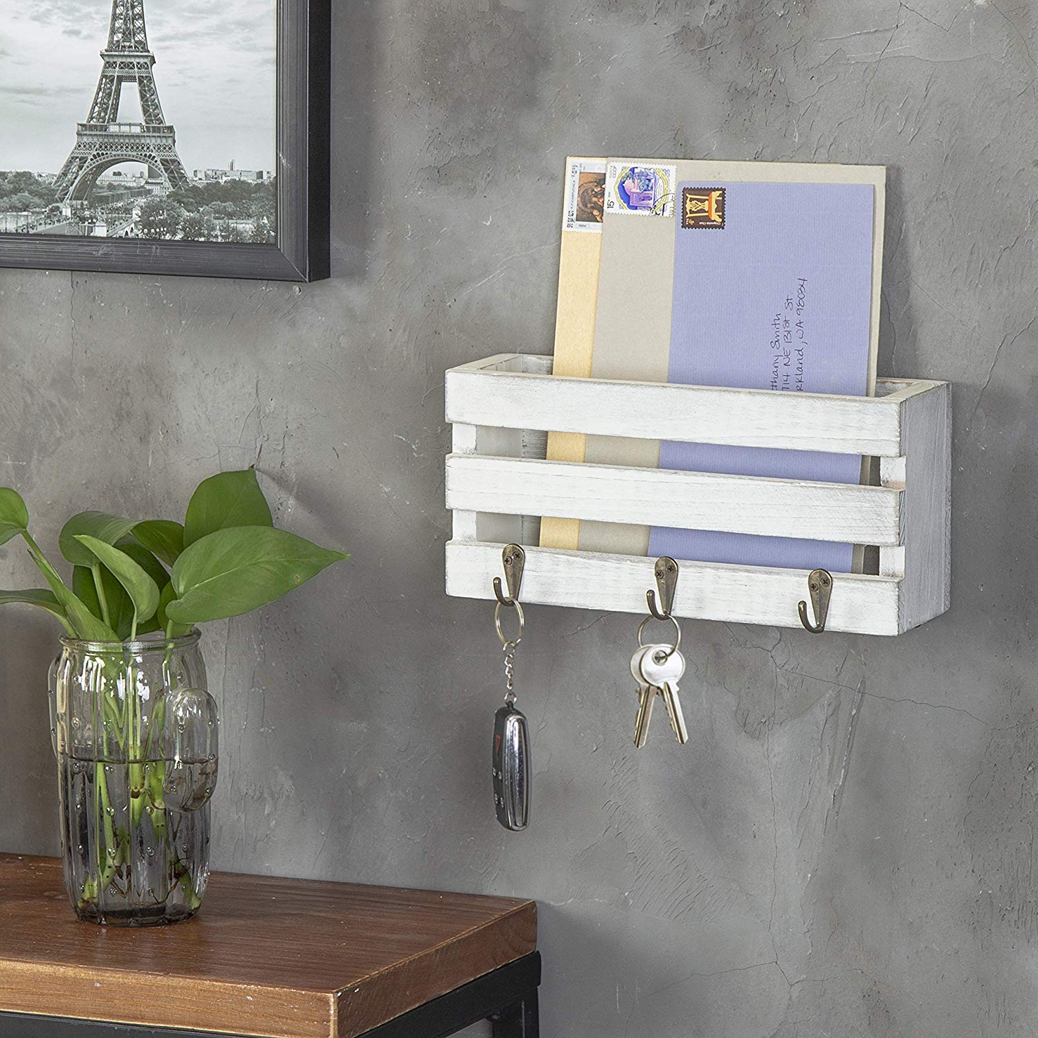 Home Storage Solutions Wall Mounted Key Holder Mail Letter Holder